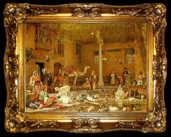 framed  unknow artist Arab or Arabic people and life. Orientalism oil paintings  253, ta009-2